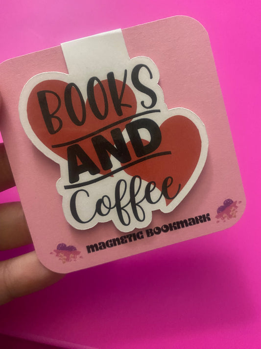 Books and Coffee Magnetic Bookmark